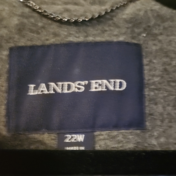 Lands' End Gray Wool-Blend Pea Coat Timeless Style - Picture 4 of 5